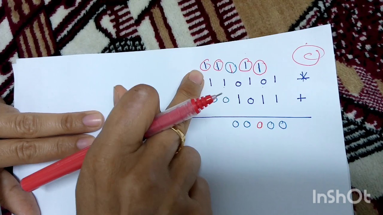 العمليات الحسابية في النظام الثنائي(الجمع)