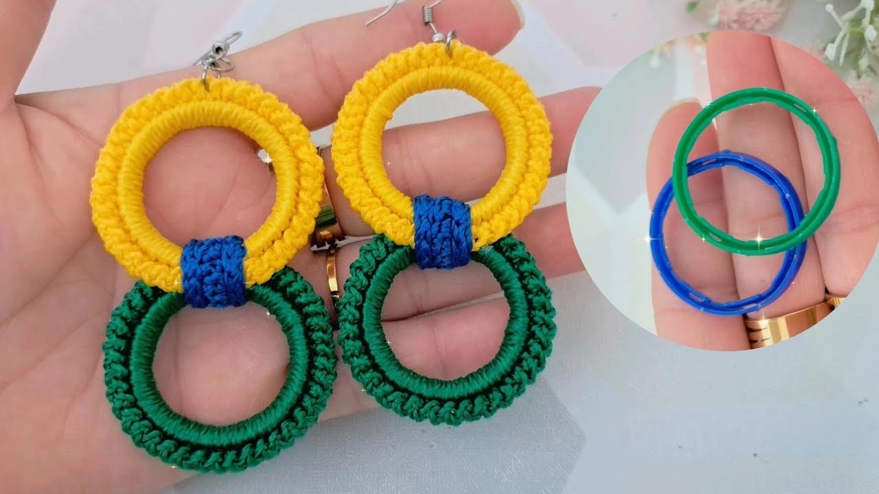 BRINCO EM CROCHÊ!🇧🇷 RECICLANDO A ARGOLA  DA TAMPINHA DA GARRAFA PETE♻️