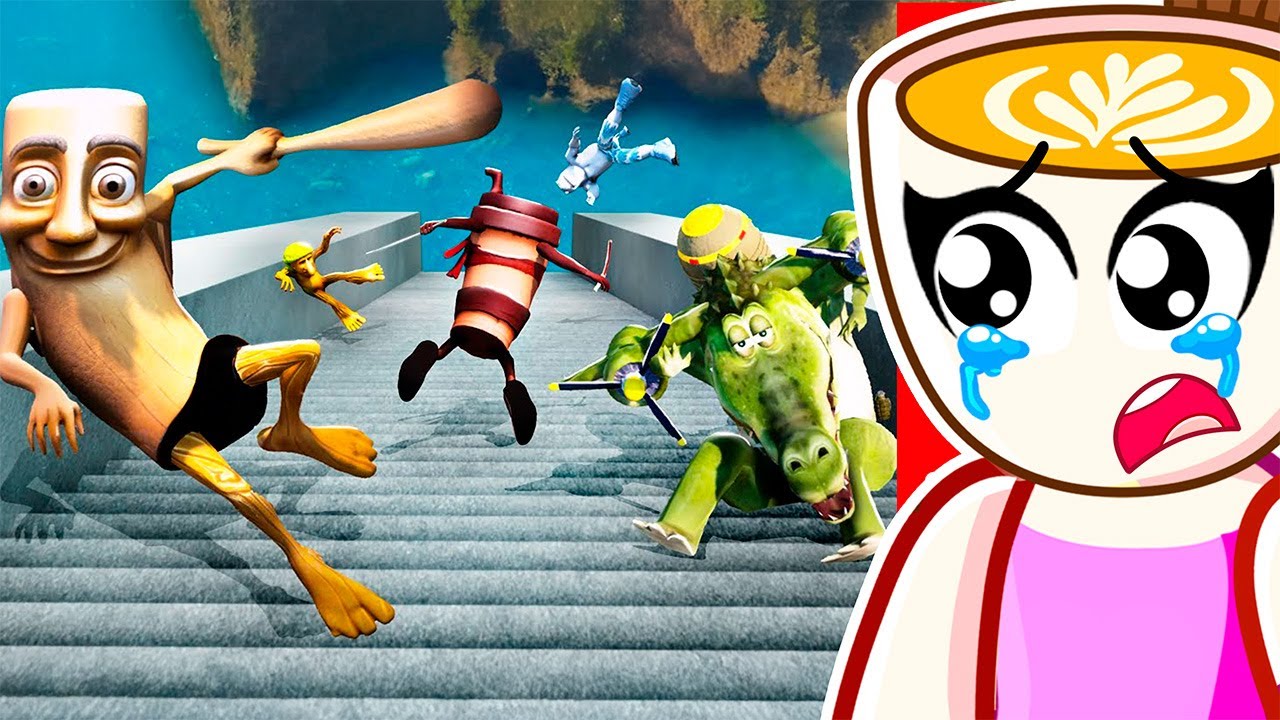 Reacting to BRAINROT FRIENDS Jumping To The LONG STAIRS!