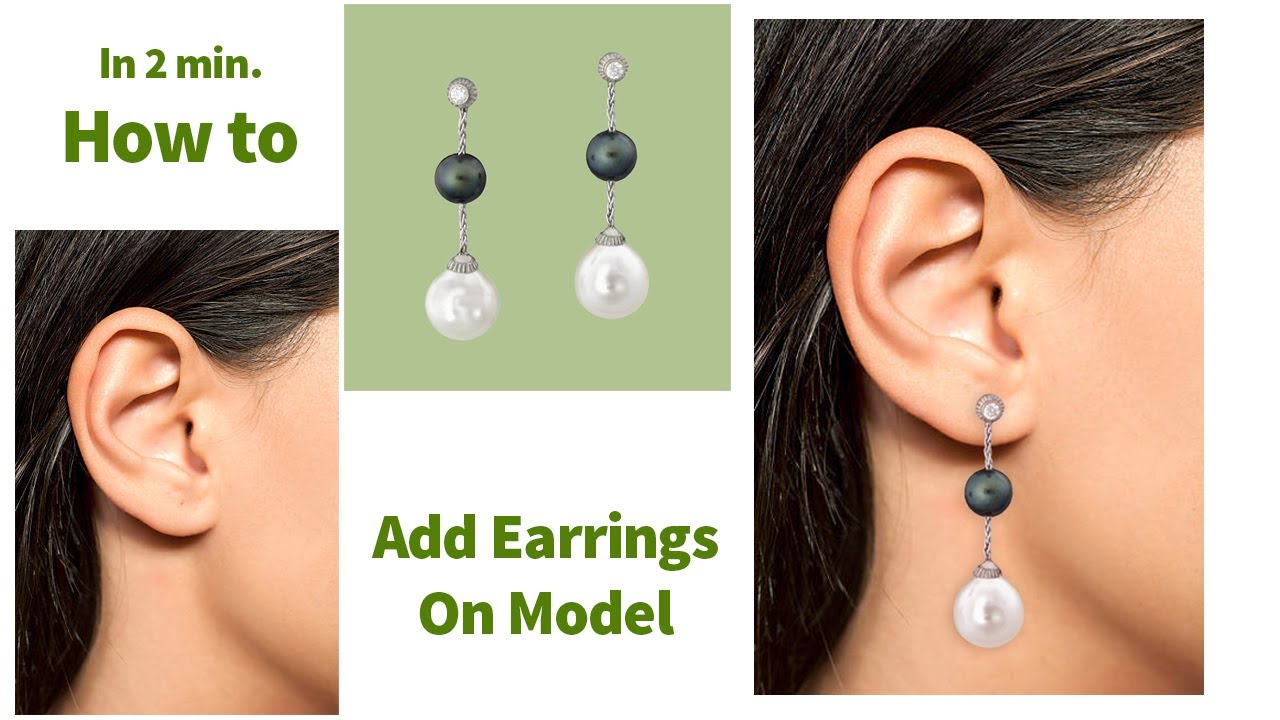 Ear Rings Manipulation How to Add Earrings on Model in Photoshop | Jewelry PhotoEditing ...