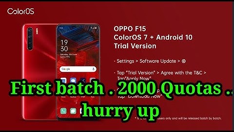 Oppo F15/F15 pro  ColorOs 7 + Android 10 update || Good news for Indian users