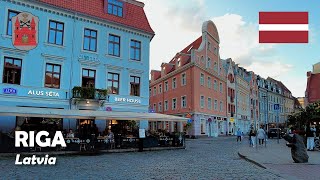 Riga, Latvia. A walk in the Old Town. 4K