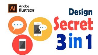 How To Design Smartphone Messeing Icon in Adobe Illustrator | Design secret vector icon