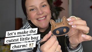 Join Me As We Sew Up A Quick, Beginner Friendly All Leather Bag Charm 🐮🎊 No Machine Necessary!