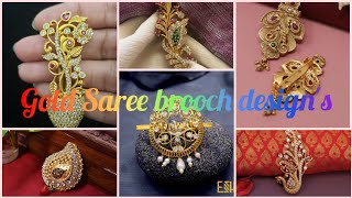 stylish gold saree brooch pin design's | fancy brooch for clothing