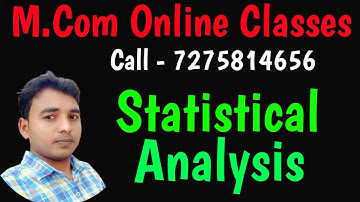 M.Com online classes || Statistical Analysis Question paper Hindi medium