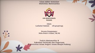 Pembahasan Soal-Soal Statistika Matematika || Ujian Akhir Semester