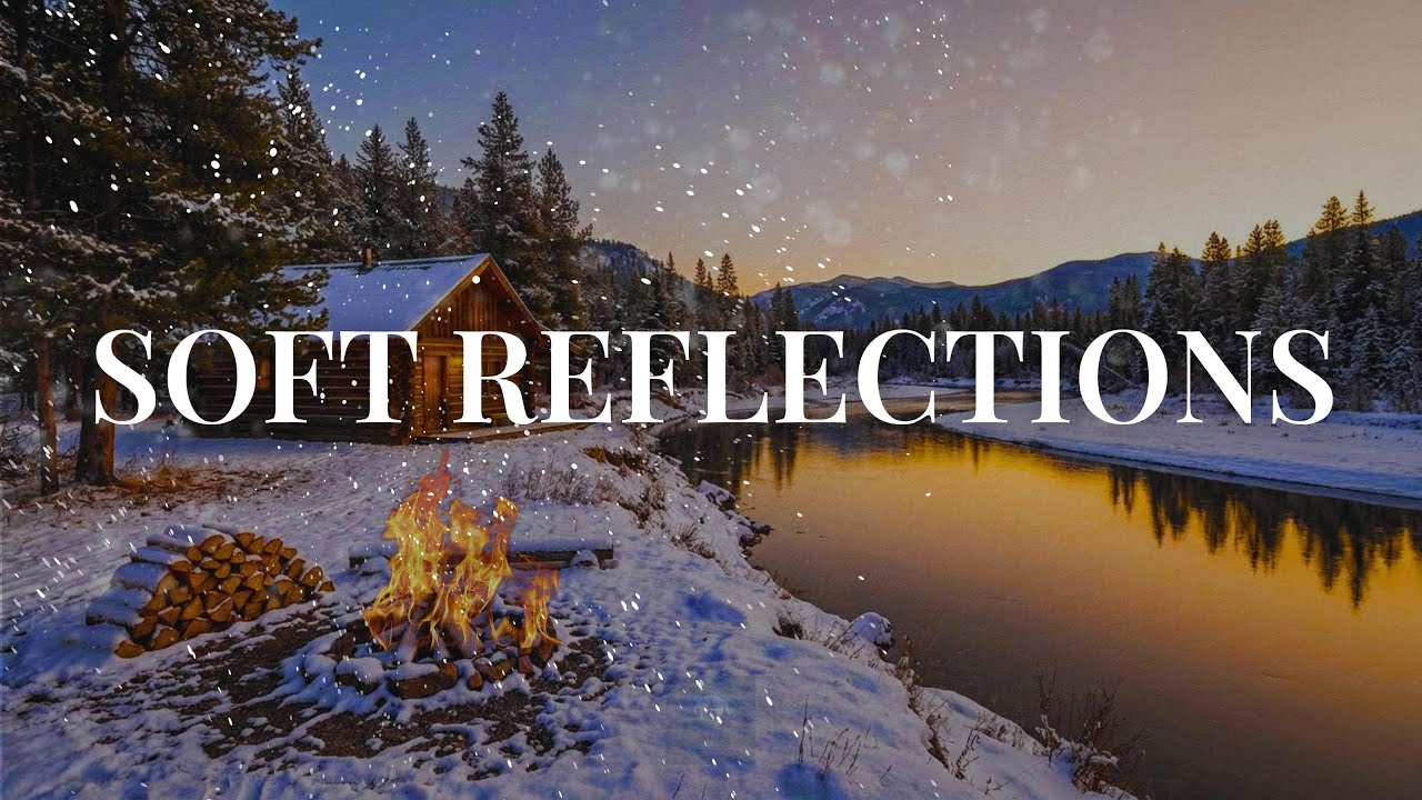 Soft Piano Reflections by a Snowy Forest Fireplace