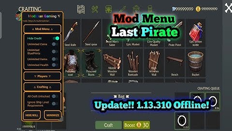 LAST PIRATE MOD MENU 1.13.310 UNLIMITED COIN, BLUEPRINTS, ITEMS NEW UPDATE!!