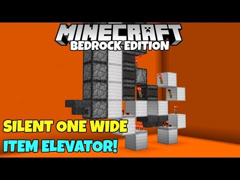 Minecraft Bedrock: SILENT Item Elevator! One Wide Tileable Tutorial! MCPE Xbox Pc