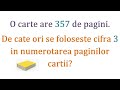 De cate ori apare cifra 3 in numerotarea paginilor cartii? - Exercitiu rezolvat (Clasa a 5-a)