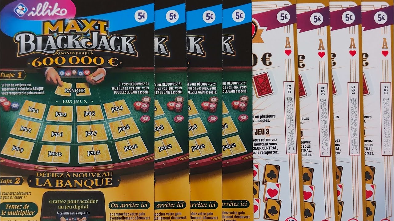 Grattage de 4 Maxi Blackjack VS 4 As de coeur ❤️😱😊🙂