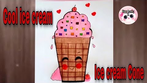 Cute ice cream cone 🍦| how to draw cool ice cream cone easy | Happy learning 11 😀
