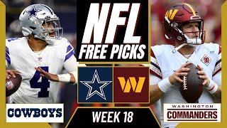 COWBOYS vs COMMANDERS NFL Picks and Predictions (Week 18) | NFL Free Picks Today