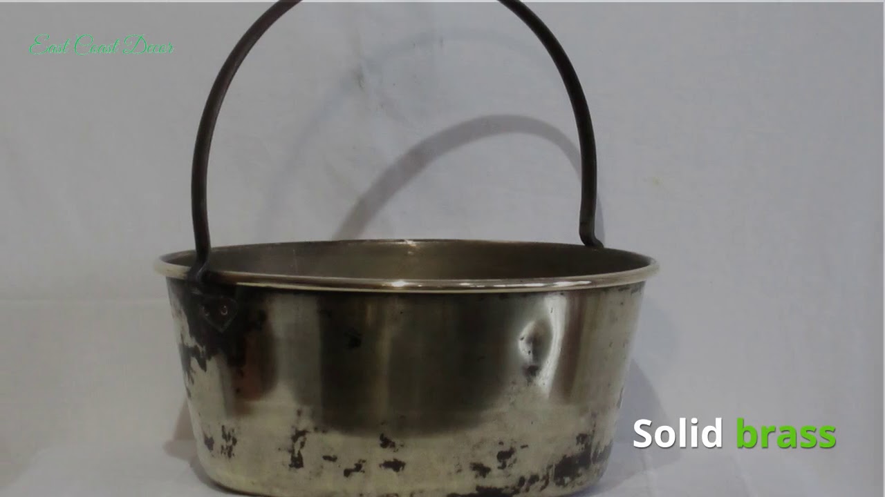 Vintage solid brass jam pan YouTube
