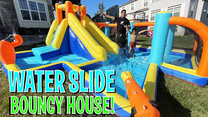 Awesome Water Bounce House! (Inflated Bouncy House with Water Slide!)