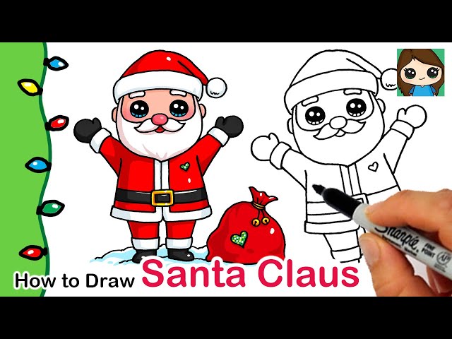 Easy CHRISTMAS DRAWING | SANTA CLAUS DRAWING with colour | drawing  christmas - YouTube