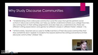 Discourse and Discourse Communities (part 2)