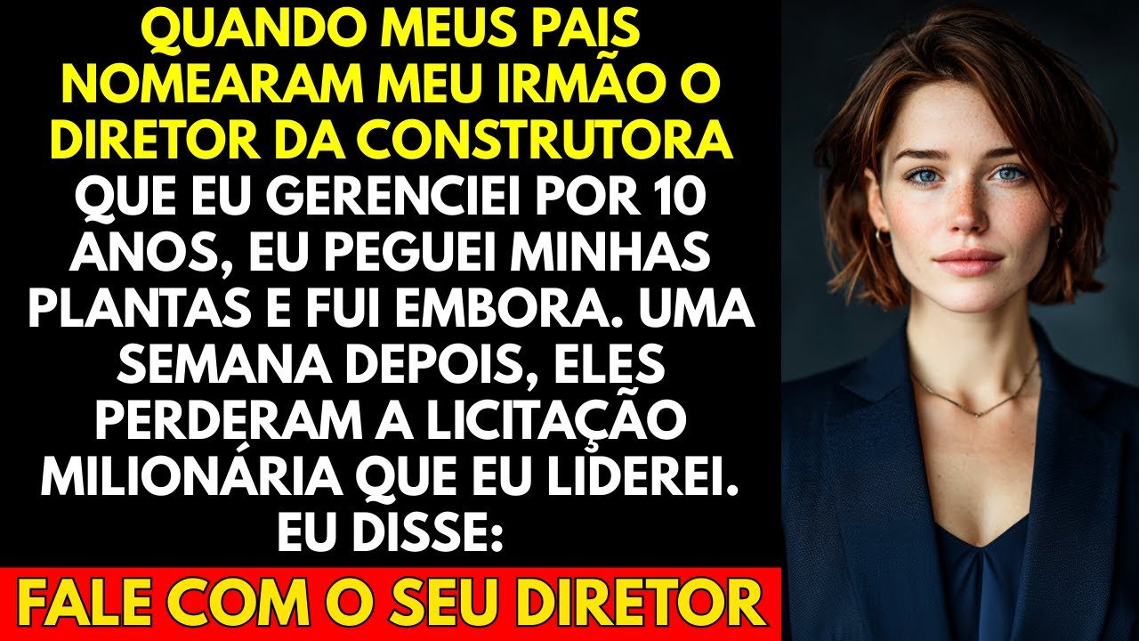 QUANDO MEUS PAIS NOMEARAM MEU IRMÃO O DIRETOR DA CONSTRUTORA QUE EU GERENCIEI POR 10 ANOS, EU...