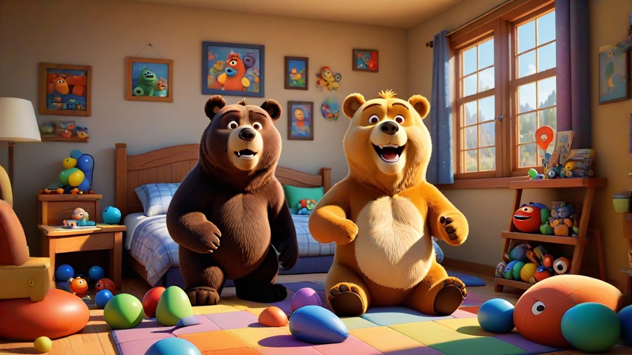 Three Little Bears Bounce on the Bed | Bear Song for Kids | Counting & Bedtime Nursery Rhyme