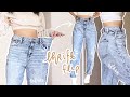 THRIFT FLIP | resizing oversized skinny jeans to high waisted mom jeans
