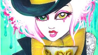 Mad Hatter Girl Speed Paint Art Demo by Leilani Joy