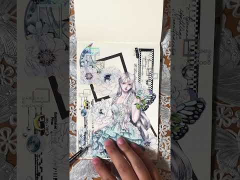 ミントグリーン💚🤍コラージュ【作業動画】【ASMR】 #asmr #scrapbooking #journaling #コラージュ #コラージュノート