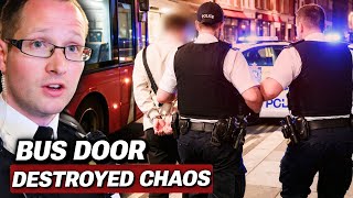 Bus Smashed Gang Escapes Police Lose Suspect | Brit Cops