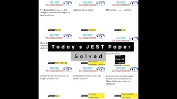 JEST Paper Solved | Today