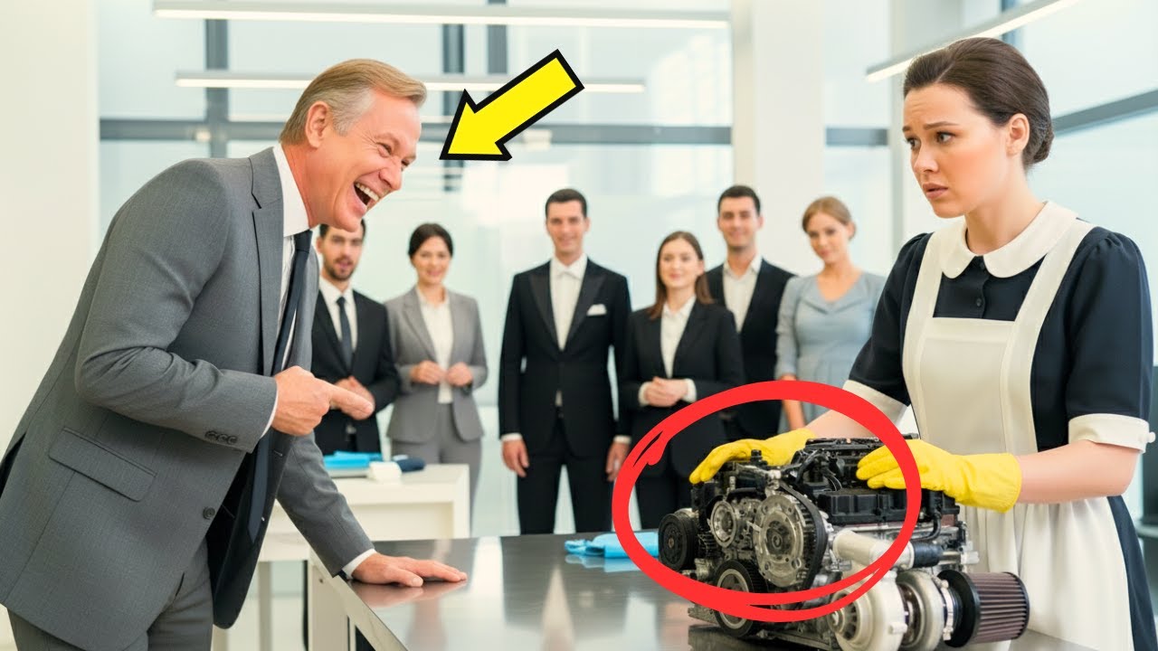 “¡TE HAGO CEO SI ARREGLAS ESTO!” EL MILLONARIO SE BURLÓ… PERO LA MUJER DE LA LIMPIEZA LO CALLÓ