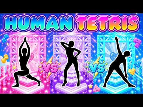HUMAN TETRIS 3 PLAYER BATTLE⚡#4 | Beat Both or Watch Both 🏆 | Immersive Interactive Warm-Up