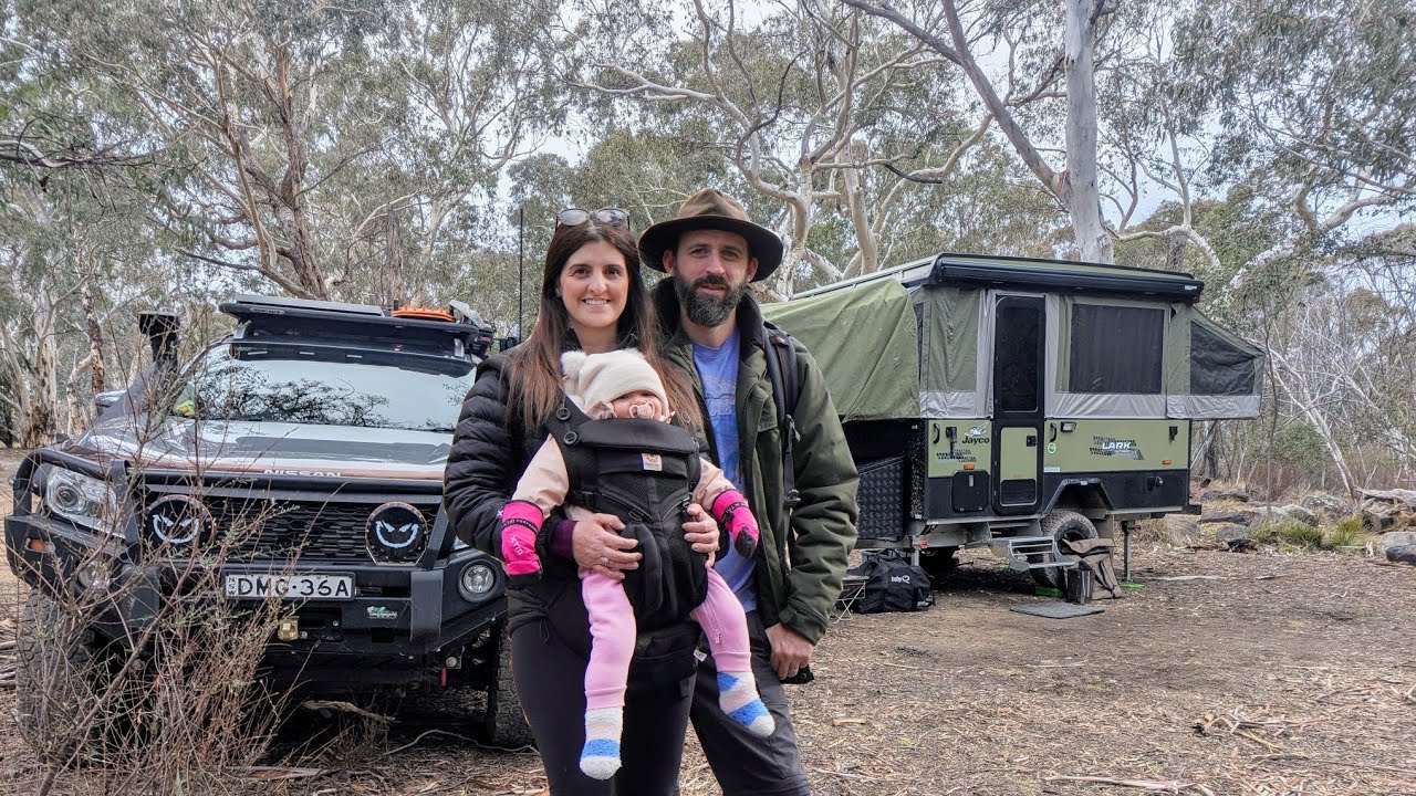 Winter Camping in Camper Trailer at the Northern-most end of the Australian Alps - Cooking over Fire