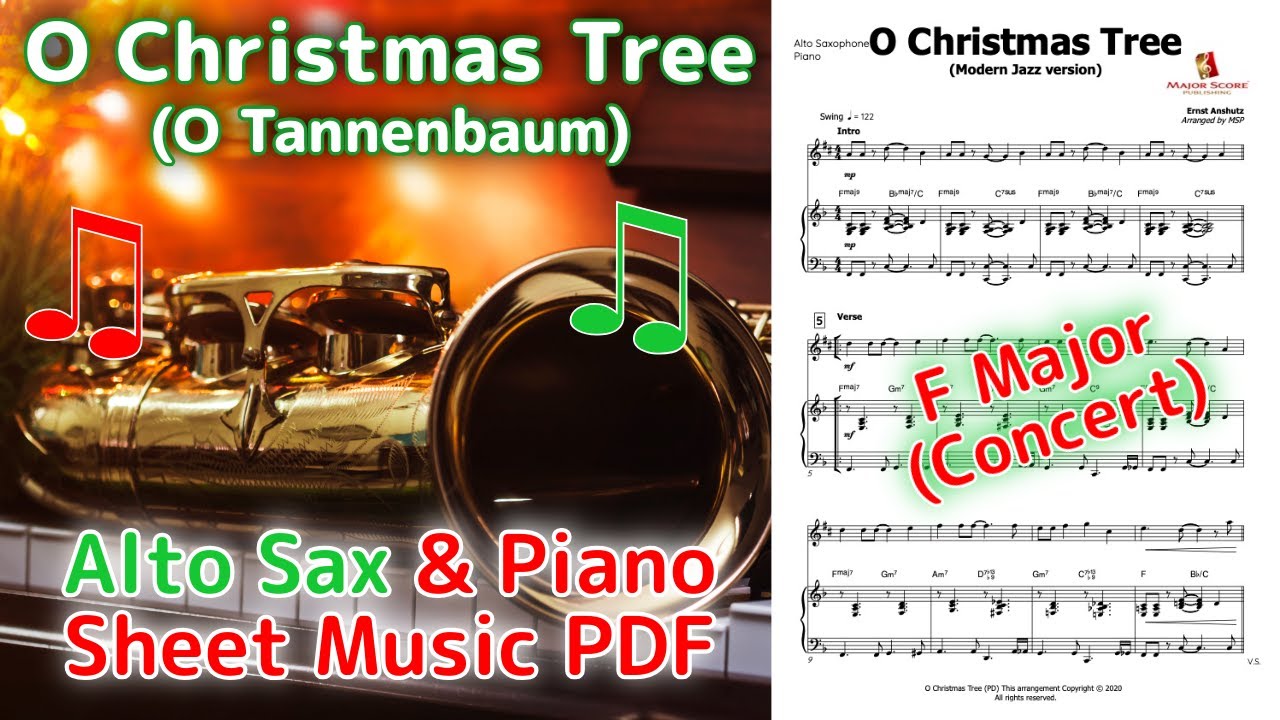 O Christmas Tree (O Tannebaum) | Alto sax sheet music | Piano ...