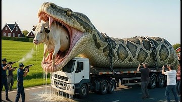 Heroic Cow Rescue: Team Saves Lonely Cow from Deadly Giant Python Attack!