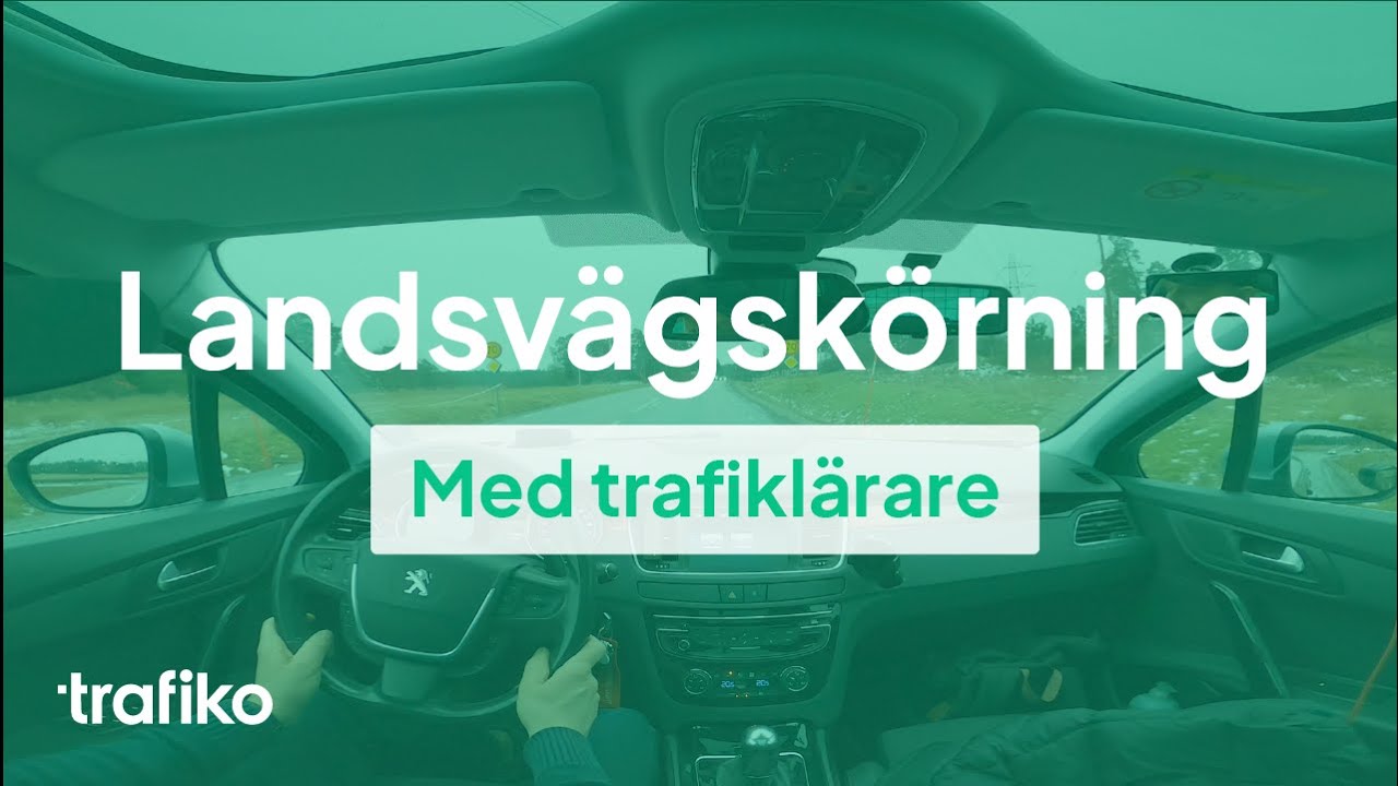 Landsvägskörning med Trafiklärare (filmat i bilen)