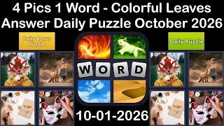 4 Pics 1 Word - ANSWER 01 October 2026 –Colorful Leaves - Daily Puzzle + Bonus (Solution) screenshot 3