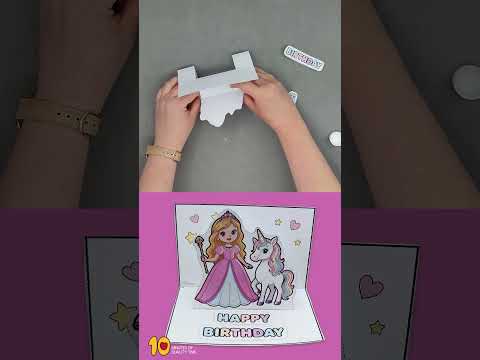 Princess and Unicorn Pop Up Birthday Card Craft