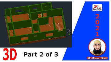 3D FLOOR PLAN । How to make 3D Floor Plan in AutoCAD : Part 2 of 3 । A Complete Tutorial in Bengali