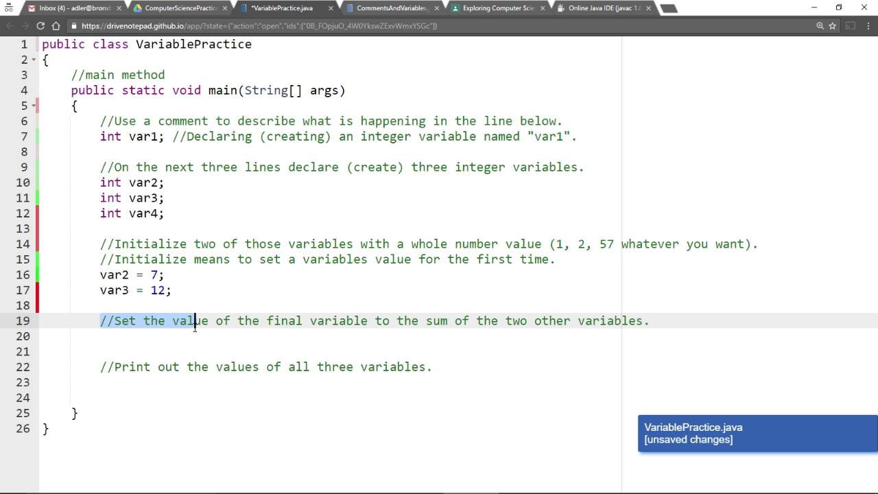 Basic Variables Assignment Walk Through - YouTube