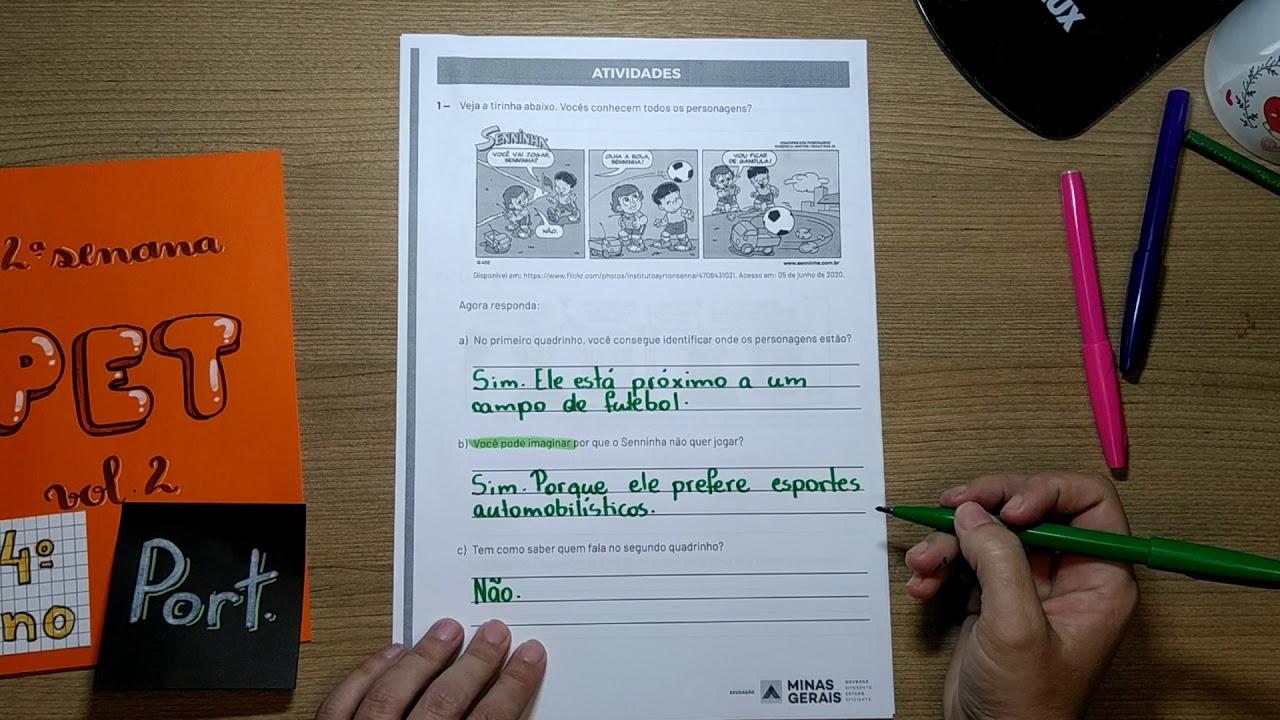 CORREÇÃO PET Vol. 2 _ Segunda Semana _ Português _ 4º Ano _ #FiqueEmCasa e Estude #Comigo