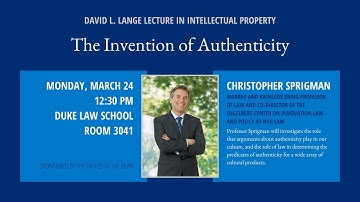 Lange Lecture 2025 | Christopher Sprigman, The Invention of Authenticity