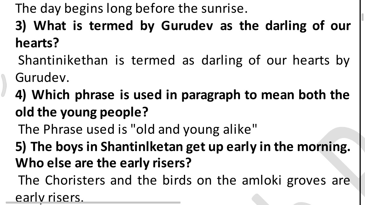 A day in the ashram question and answer