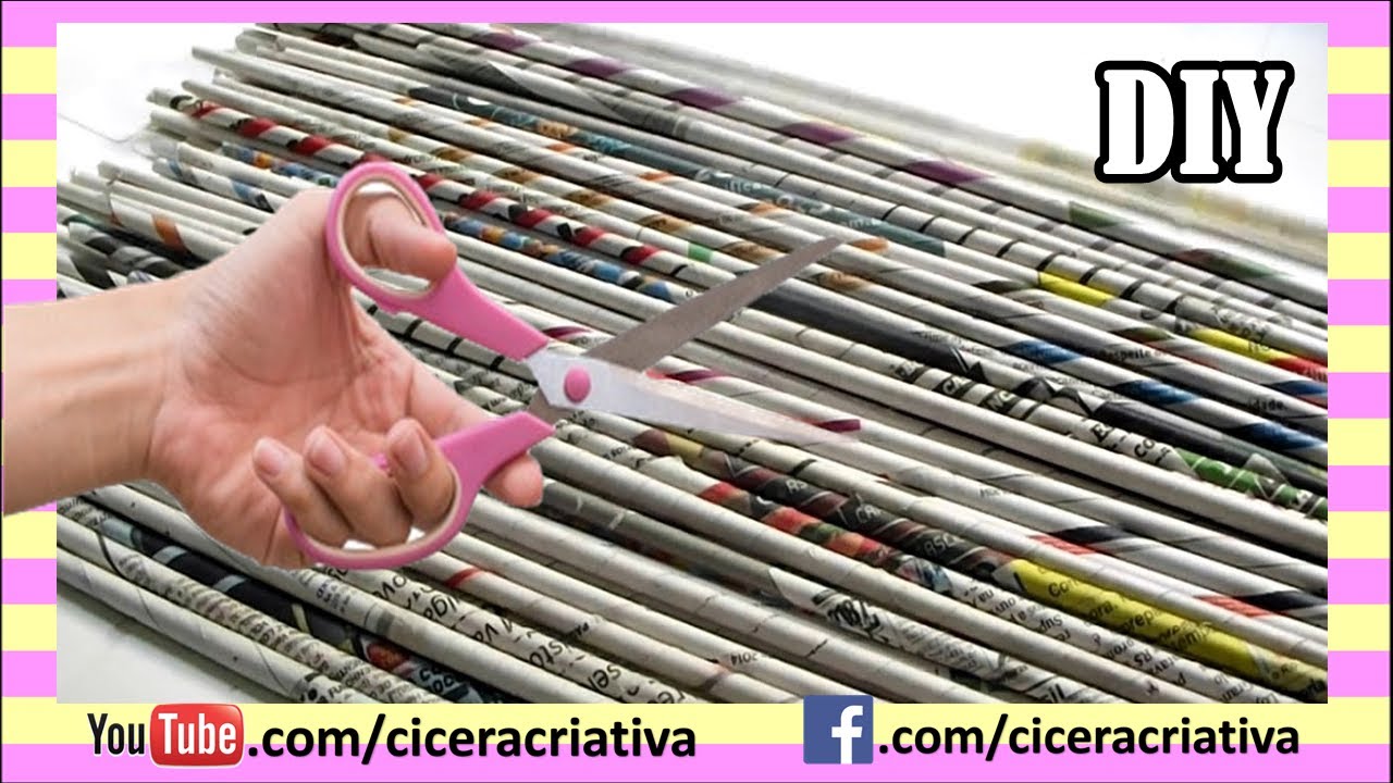 Artesanato com canudos de jornal | DIY | SUPORTE PARA PANELAS | Cicera Criativa