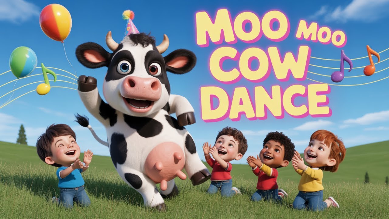 🐮 Moo Moo Cow Dance | Funny Animal Dance Song for Kids | Nursery Rhyme | GFXJM 