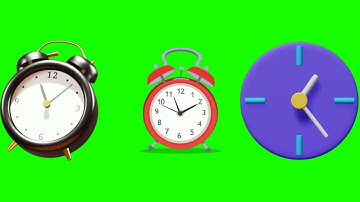 Table and 3D Wall Clock | Loop | Green Screen | Stock Footage
