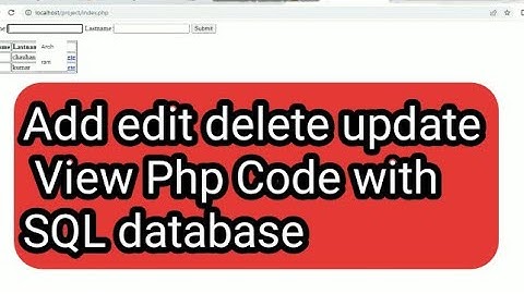 Insert delete update edit PHP code with Mysql || How to Insert Update Delete In Php Mysqli
