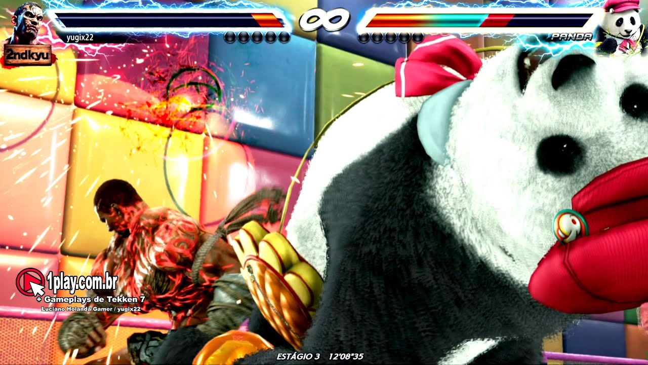 Tekken 7! Fahkumram (Muay Thai Fighter) vs. Panda (Heihachi-style / Kuma Shinken) Kinder Gym Stage!