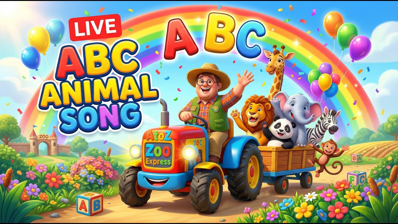 A to Z Animals Song 🚜 ABC Alphabet with Animals | Fun Nursery Rhymes ...