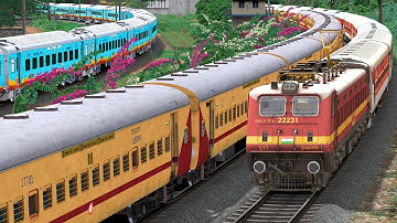 LHB TRAIN ARRIVAL and DEPATURE IN RAILWAY STATION | BUMPY RAILROAD | RAILWORK SIMULATOR | NTG GAMING