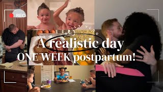 REALISTIC VLOG - First week postpartum with 4 kids! #3under3